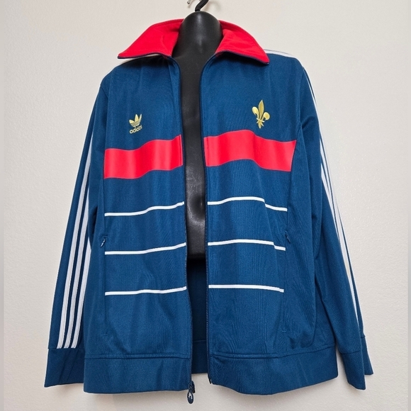 Adidas France Track Jacket Mega RARE Fleurs-de-lis Gold Trefoil 2013 Mens 2XL - Picture 4 of 16